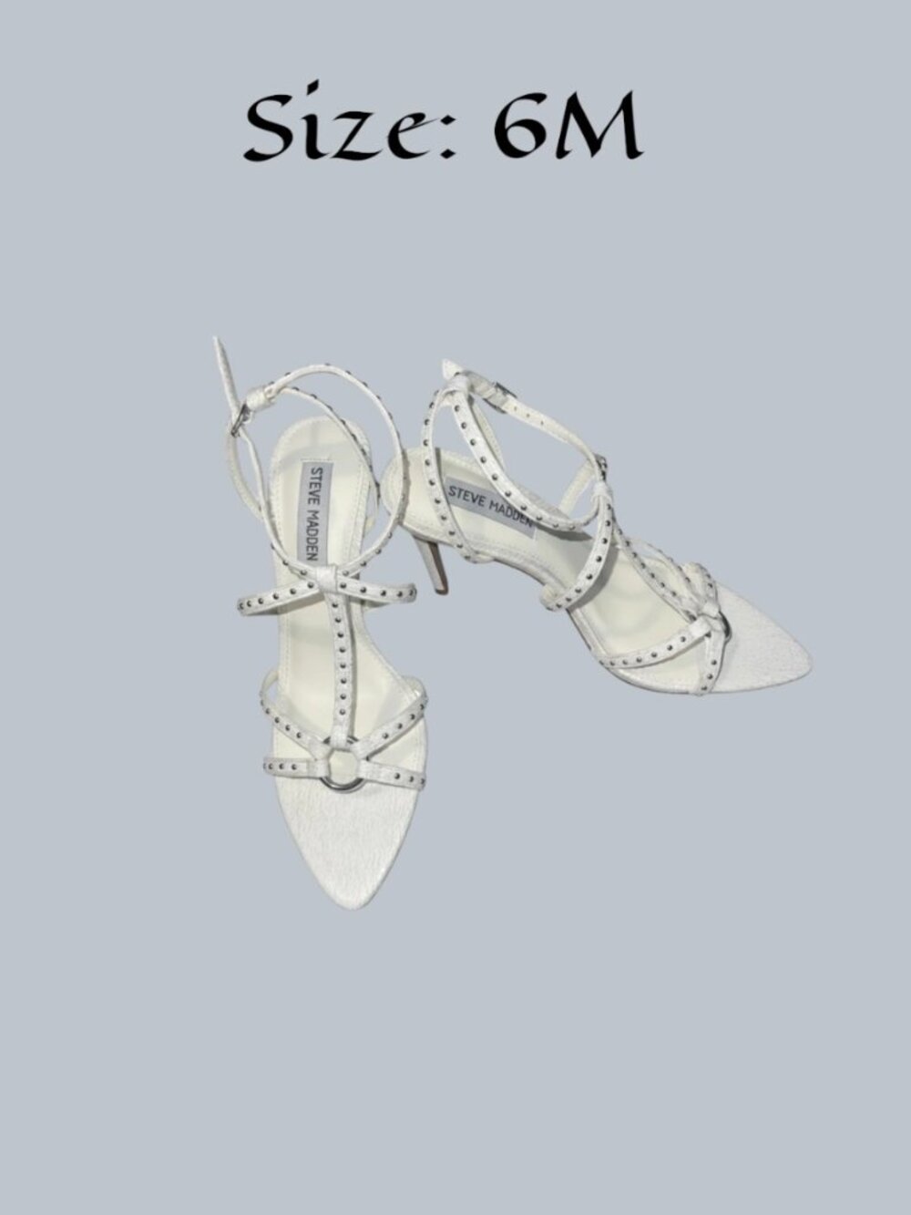 Steve Madden Amour Studded White Sandals